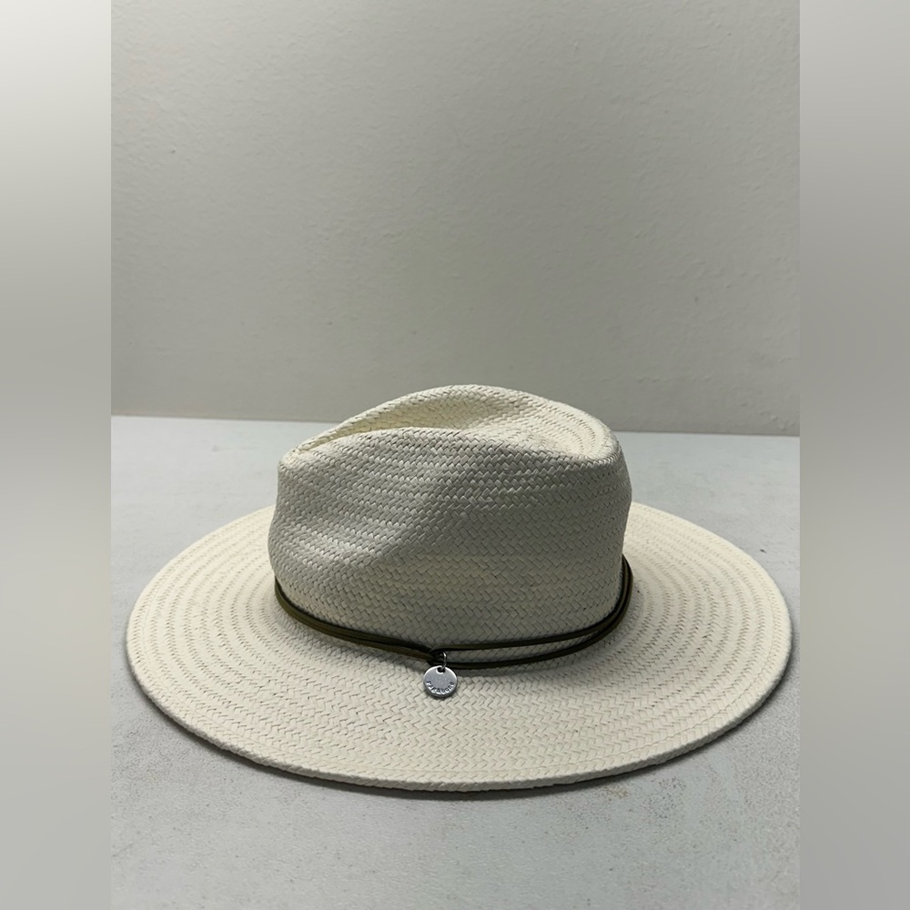 rag & bone White Straw Fedora with Brown Band - Picture 4 of 9